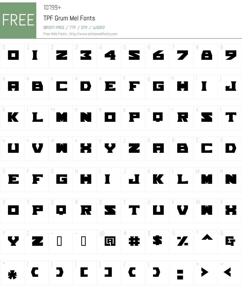 TPF Grum Mel Font Screenshots