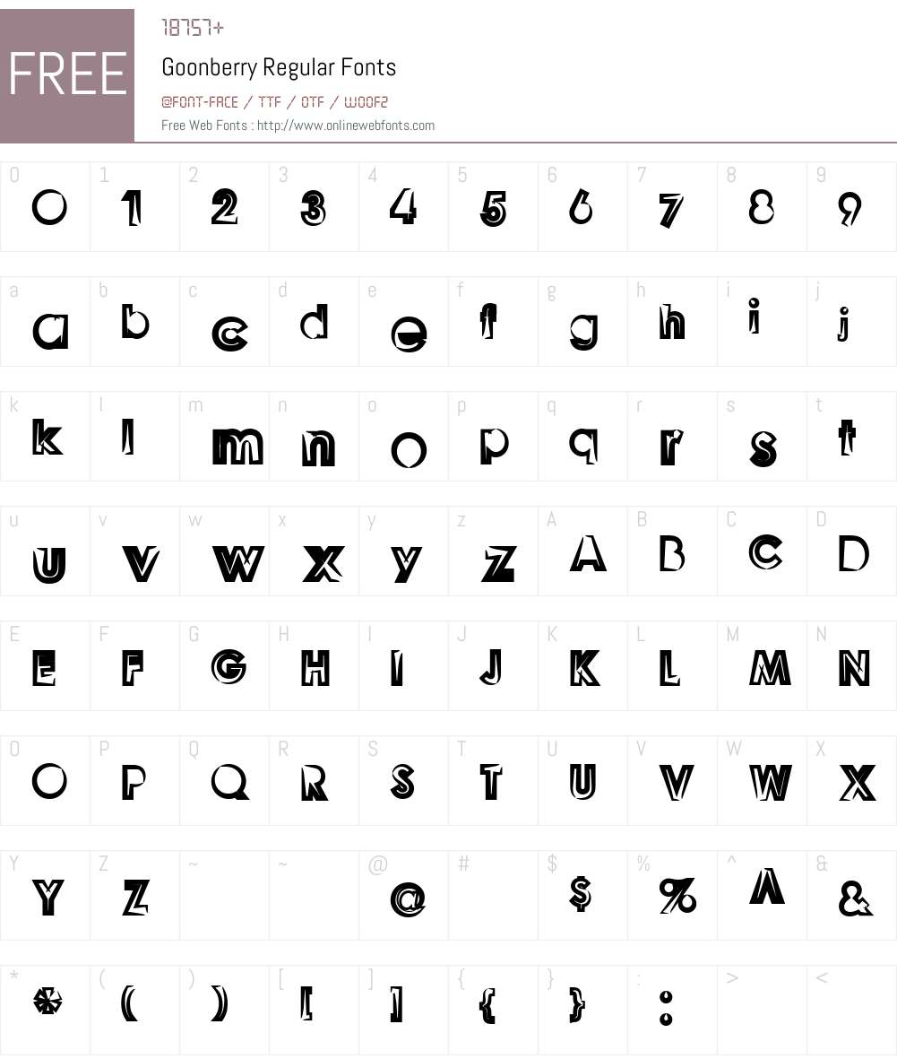 Goonberry Regular Font Screenshots
