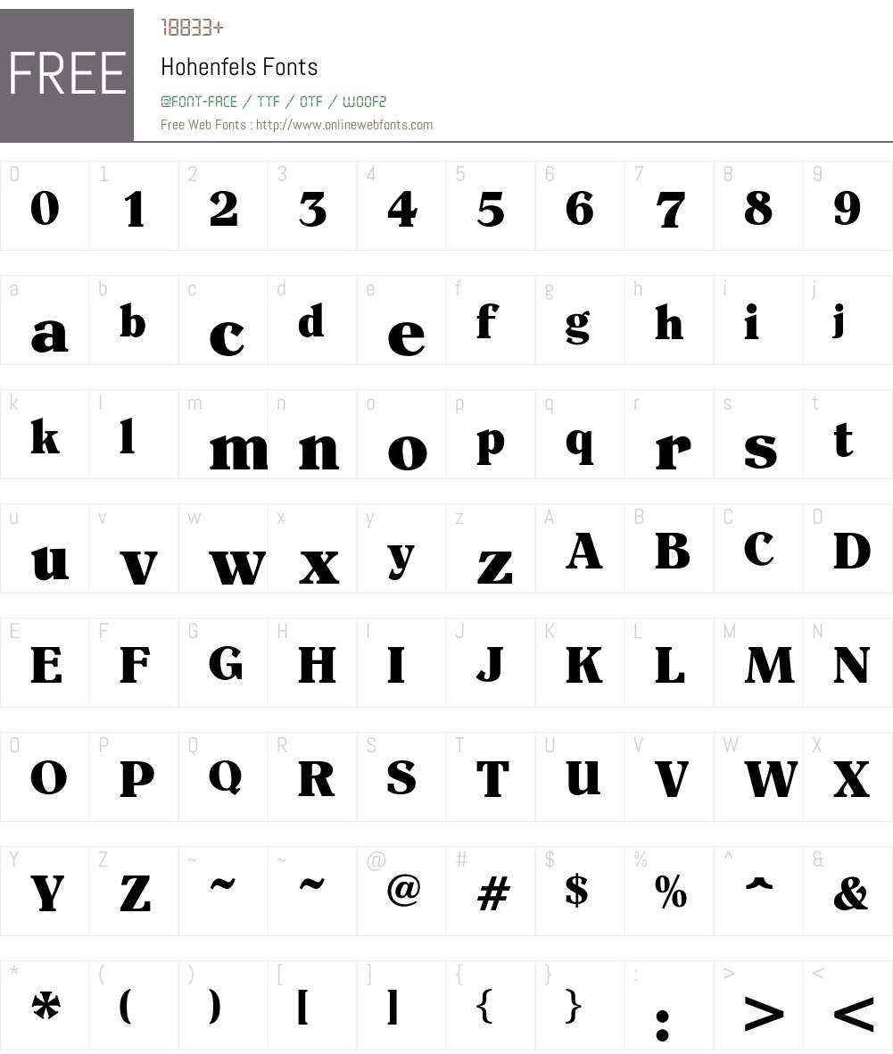 Hohenfels Font Screenshots