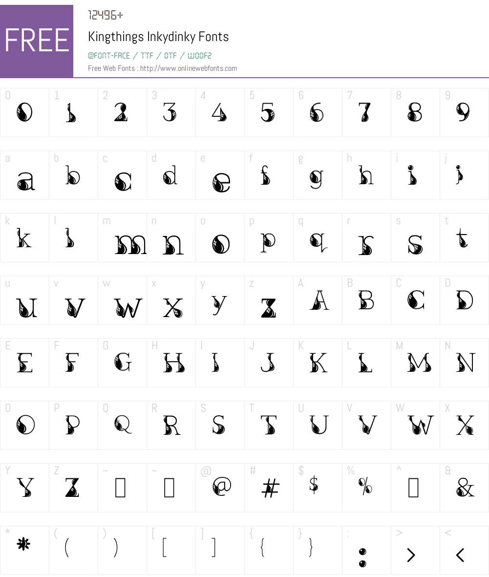 Kingthings Inkydinky Font Screenshots