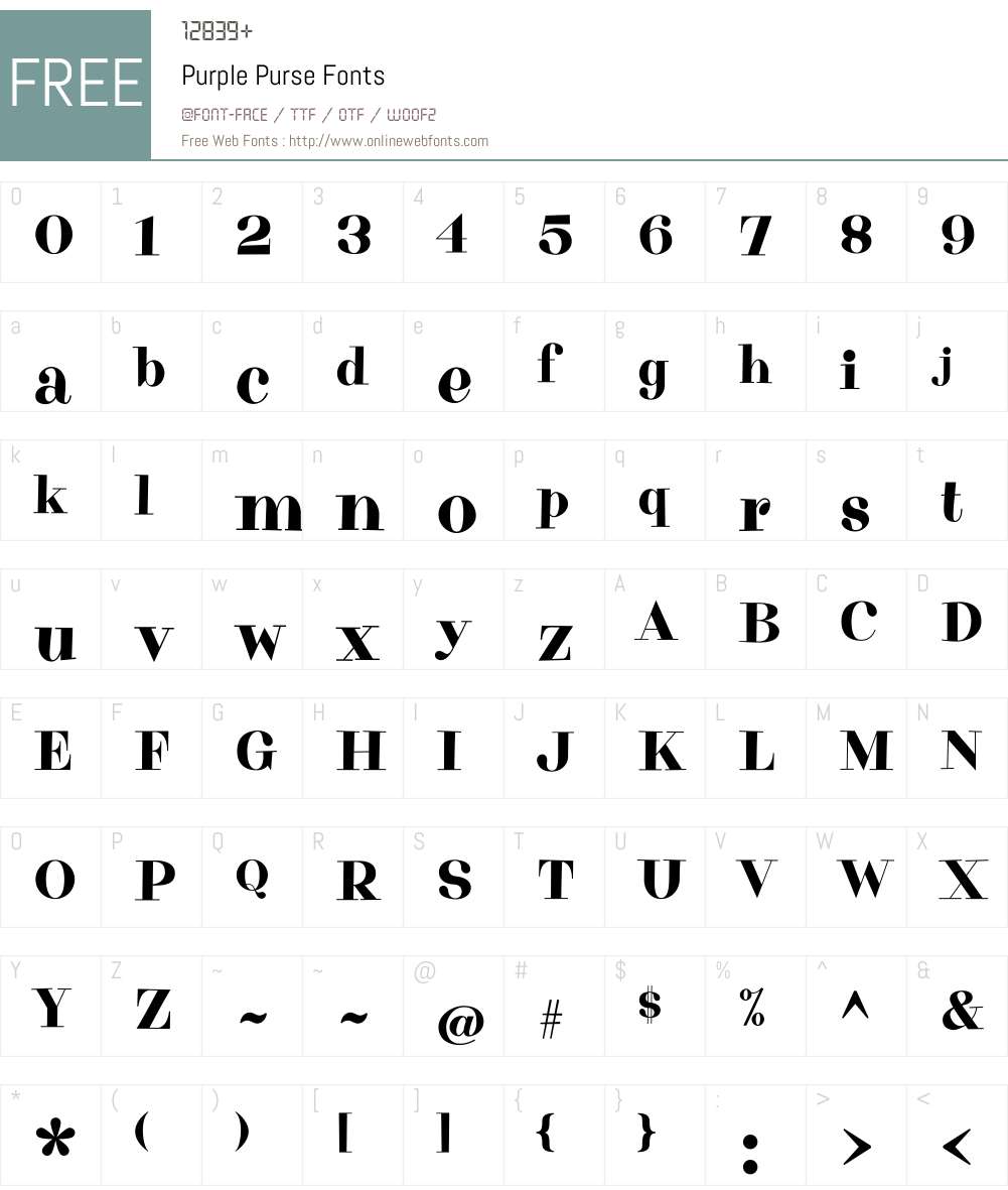 Purple Purse Font Screenshots