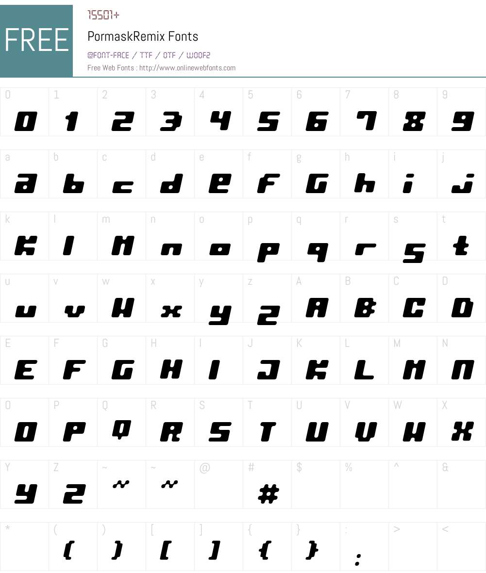 PormaskRemix Font Screenshots
