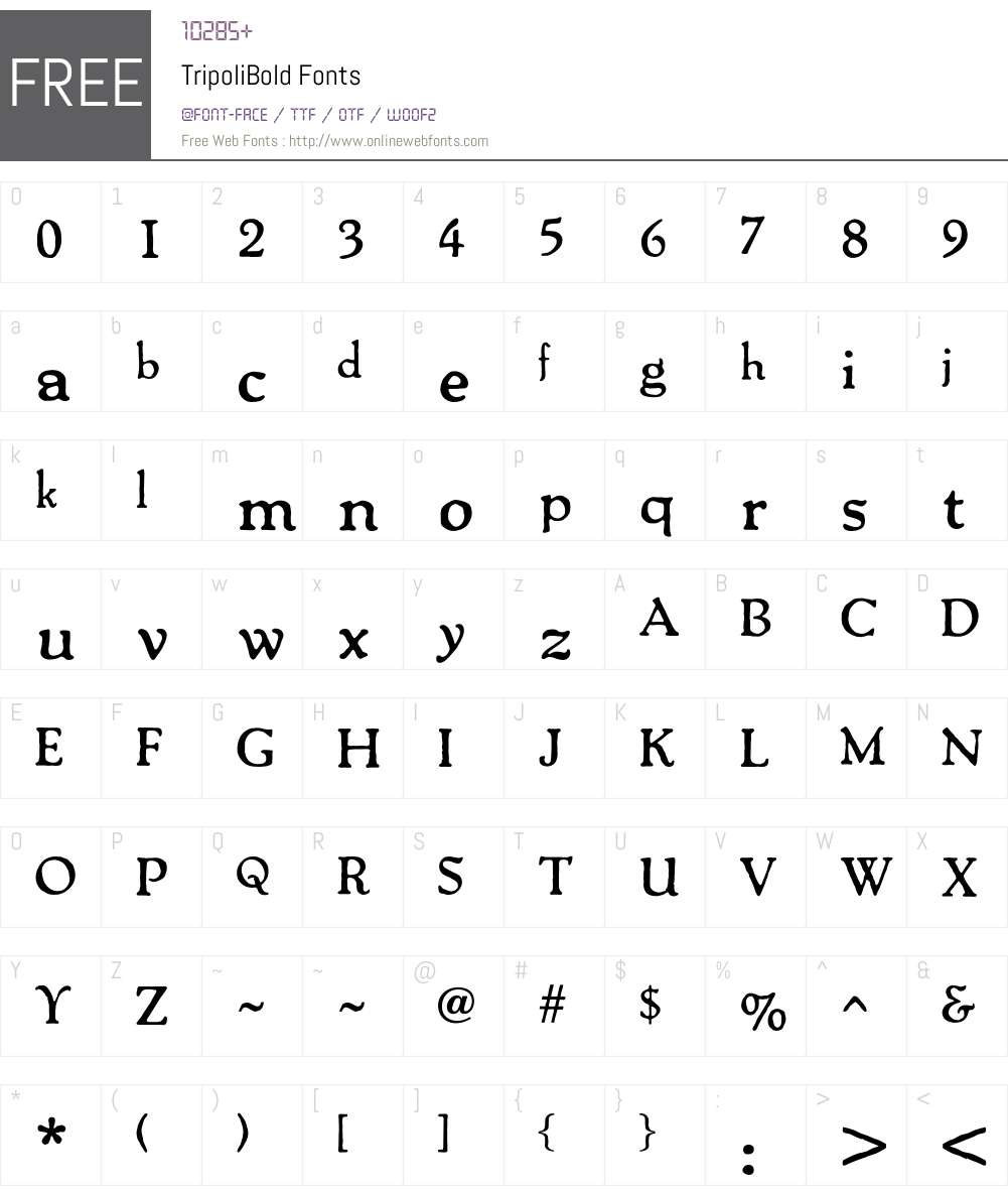 TripoliBold Font Screenshots