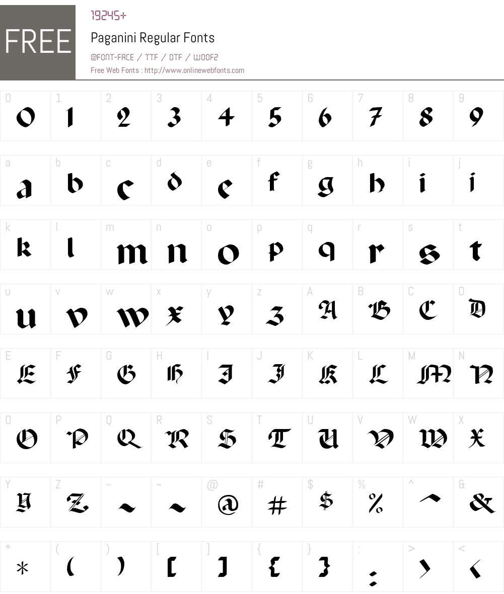 Paganini Font Screenshots