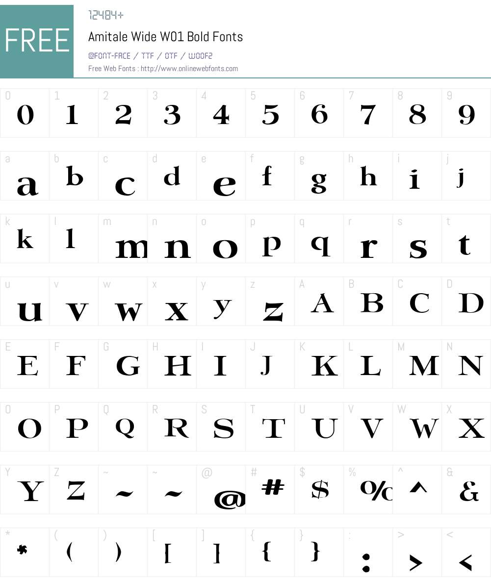 AmitaleWideW01-Bold Font Screenshots