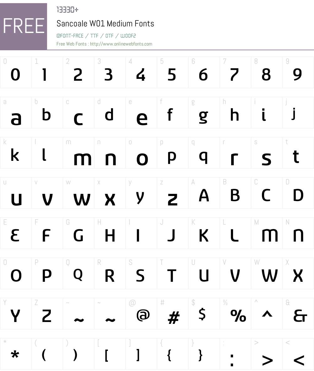 Sancoale Medium Font Screenshots