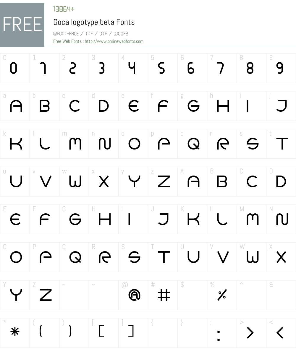 Goca logotype beta Font Screenshots