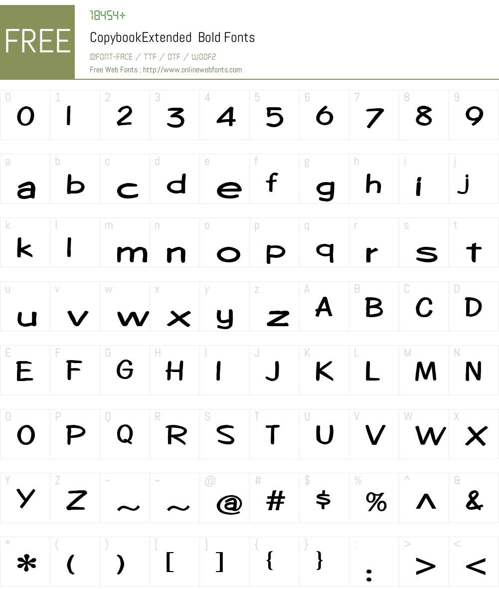 CopybookExtended Font Screenshots