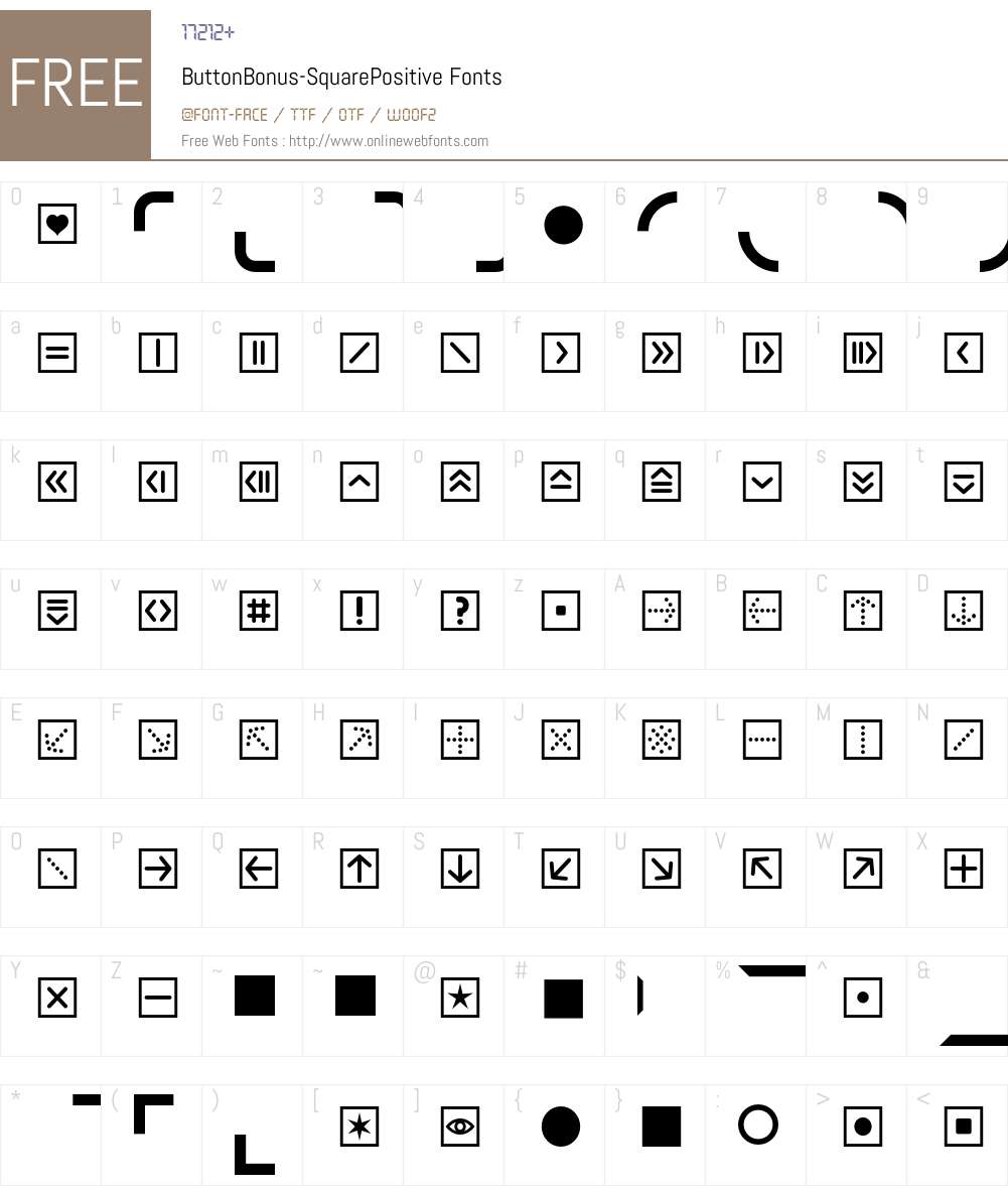 ButtonBonus Font Screenshots