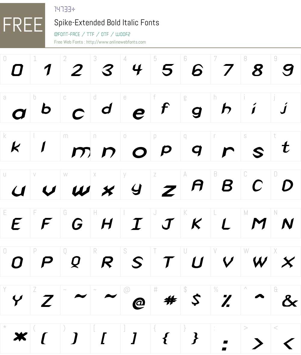 Spike-Extended Font Screenshots