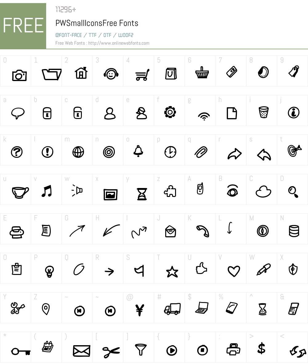 PWSmallIconsFree Font Screenshots