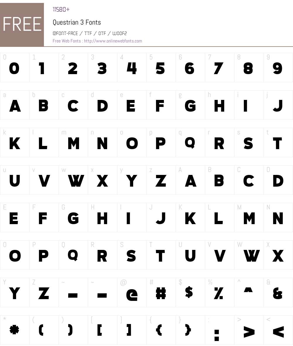 Questrian 3 Font Screenshots