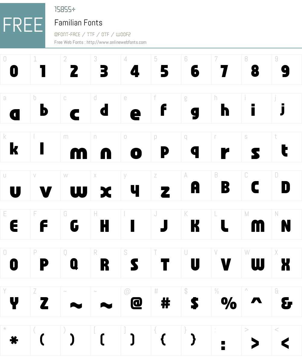 Familian Font Screenshots