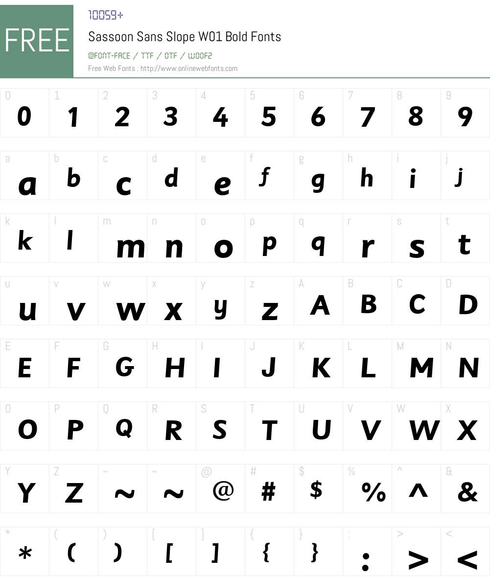 SassoonSansSlopeW01-Bold Font Screenshots