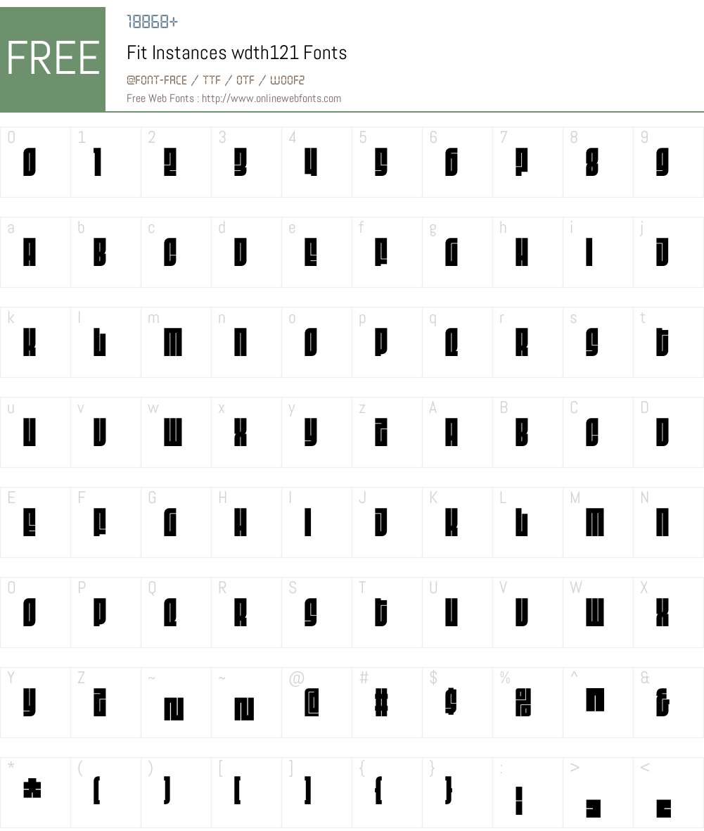 Fit Instances wdth121 Font Screenshots