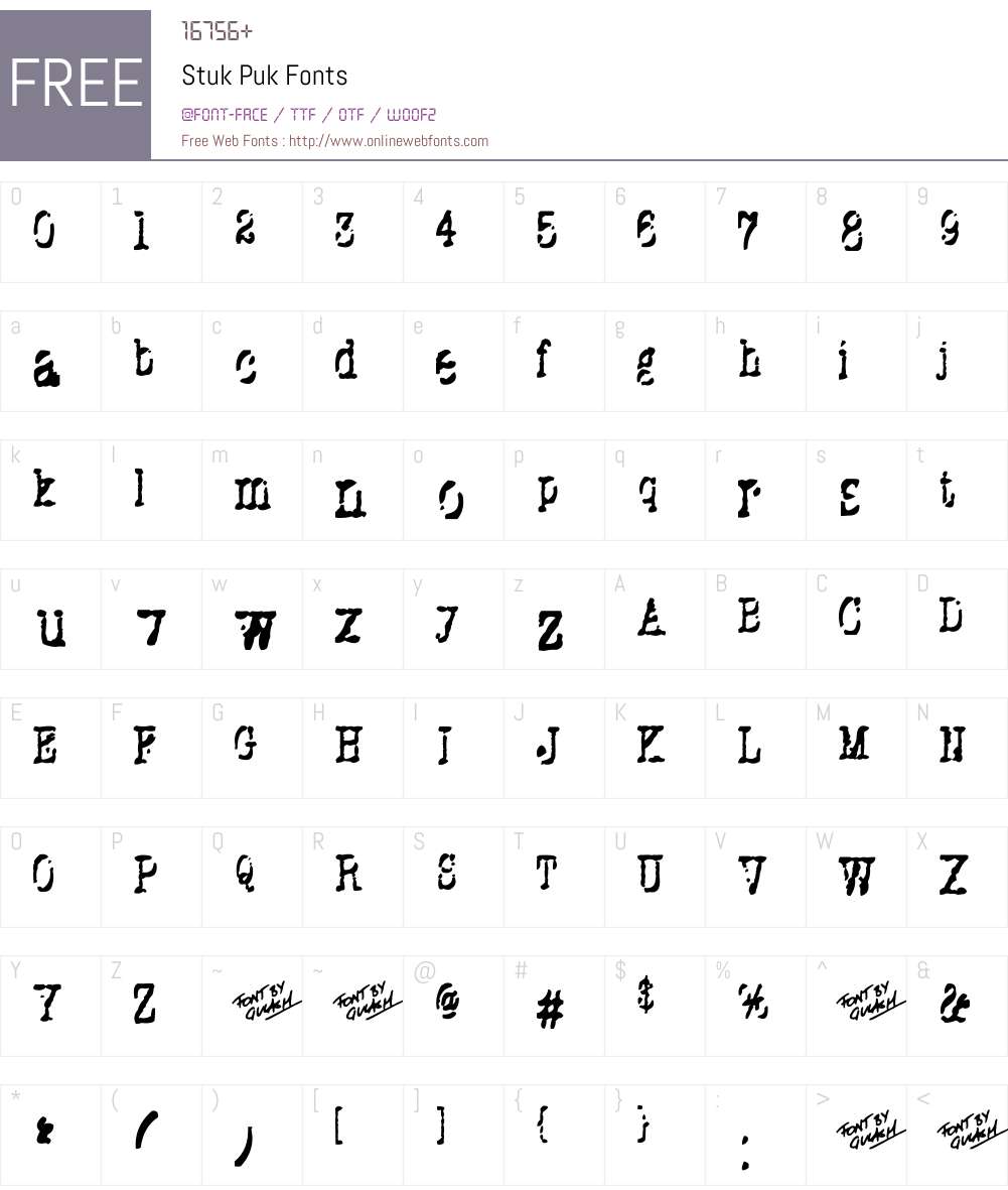 Stuk Puk Font Screenshots
