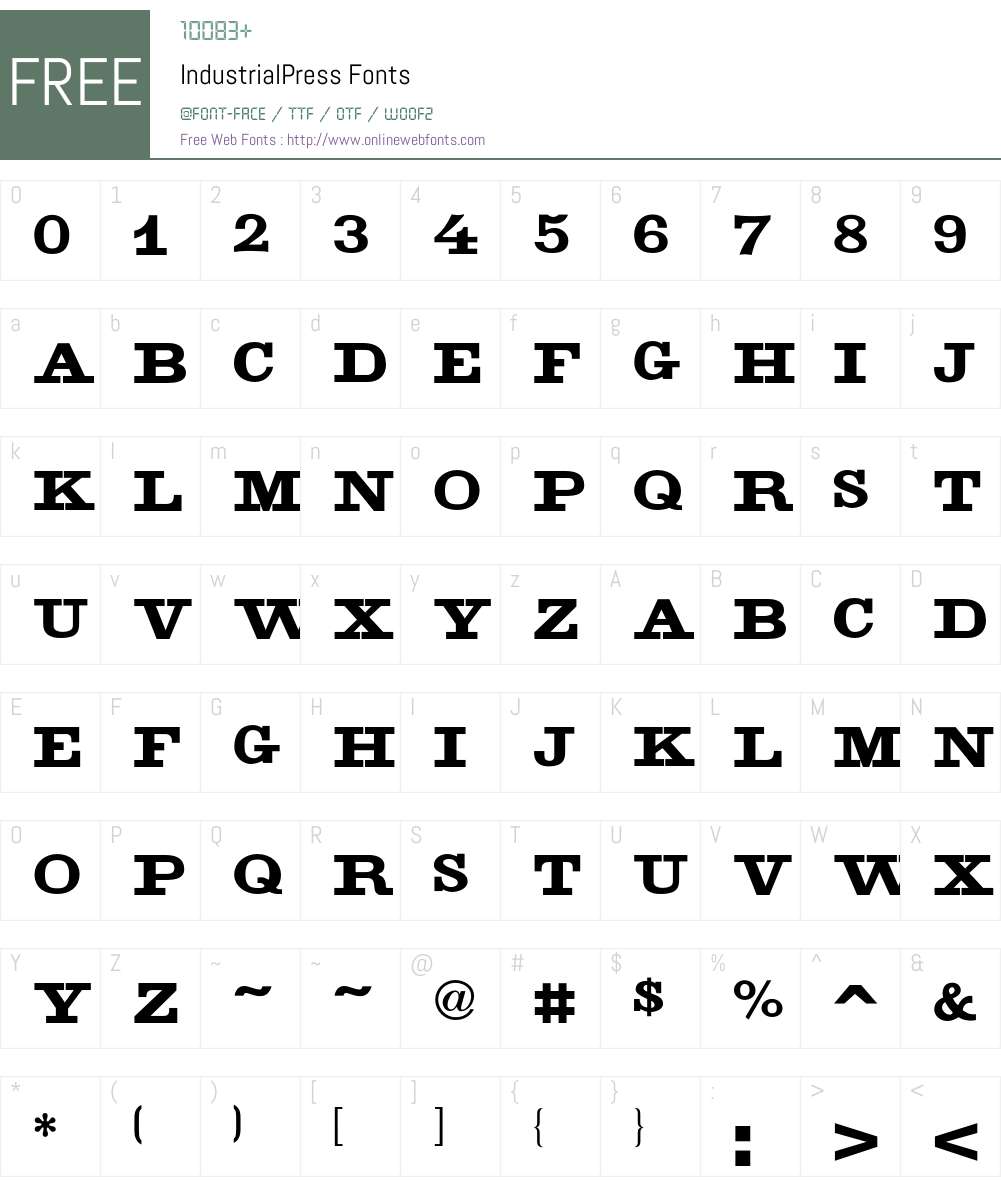 Industrial Font Screenshots