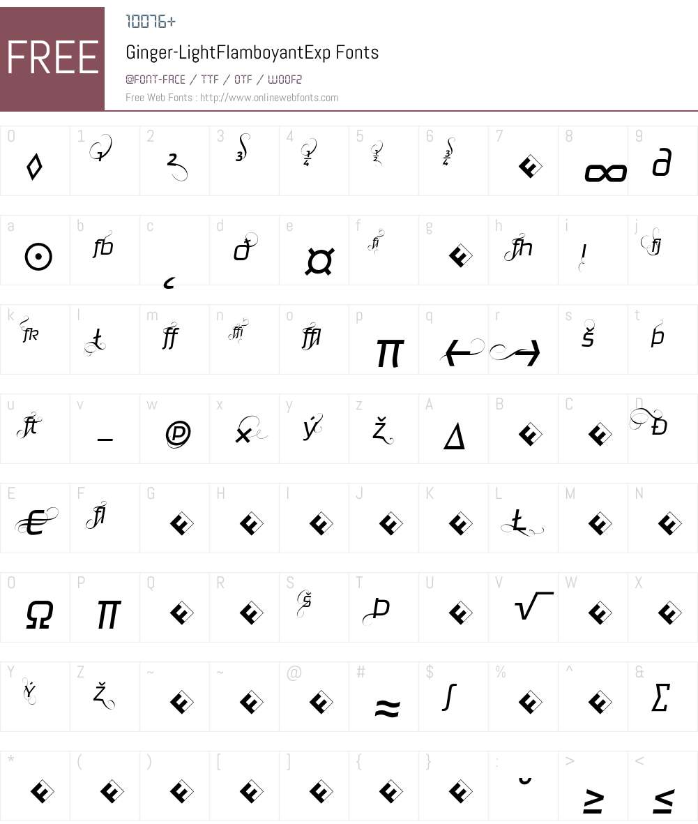 Ginger-LightFlamboyantExp Font Screenshots