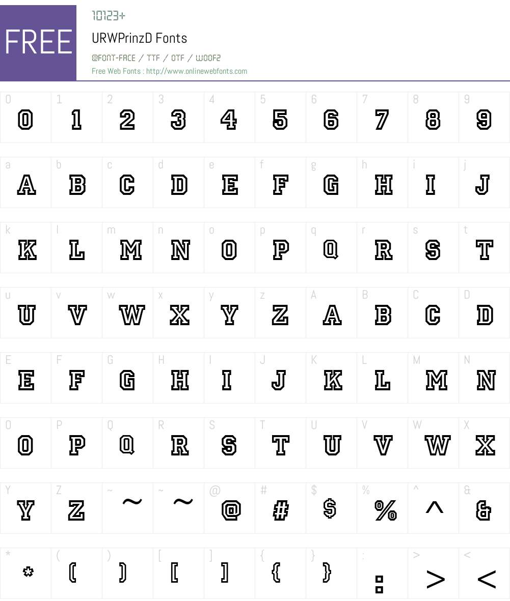 URWPrinzD Font Screenshots