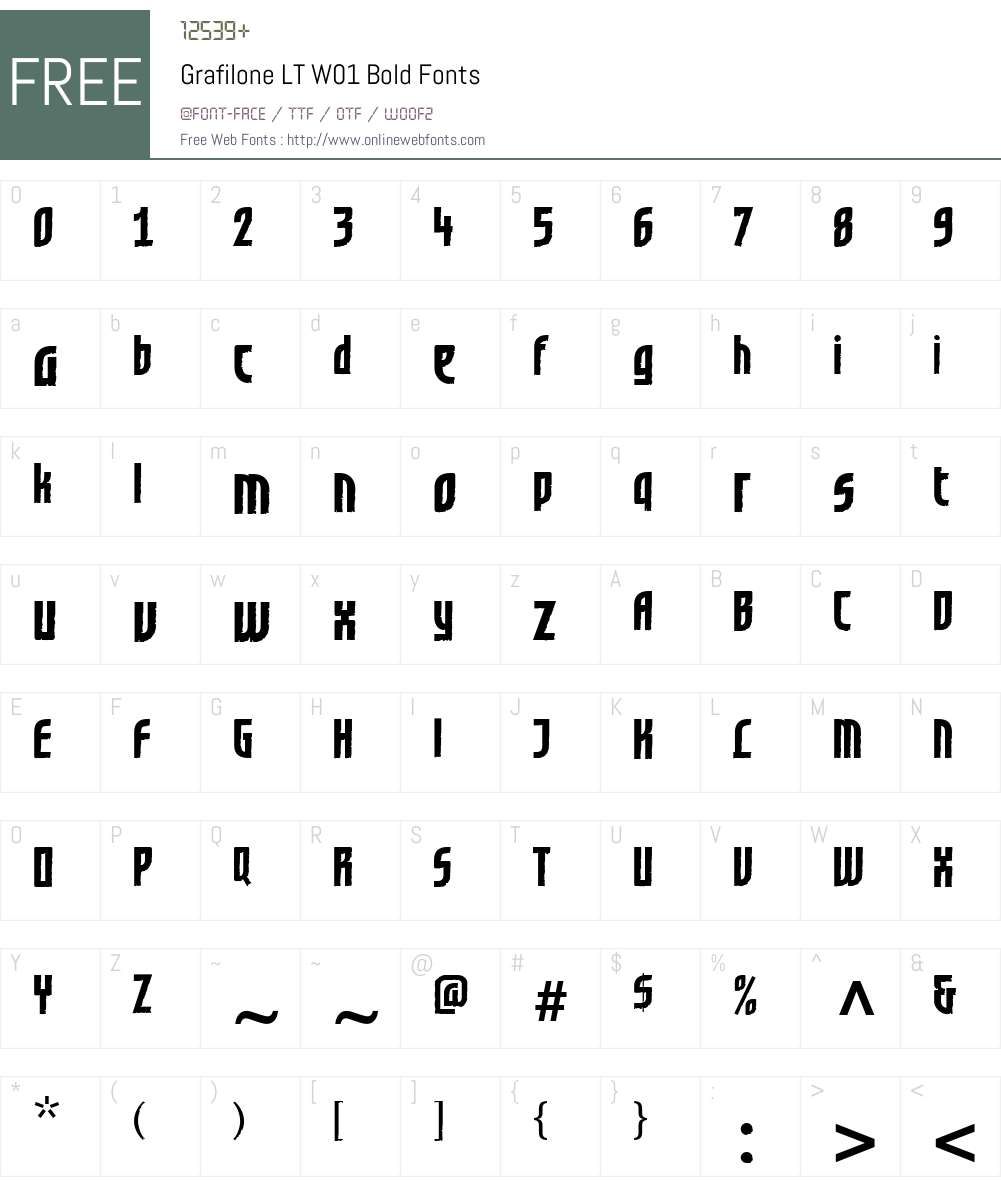 GrafiloneLTW01-Bold Font Screenshots