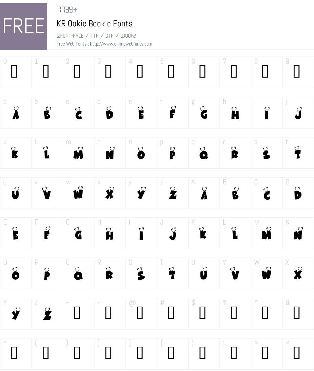 KR Ookie Bookie Font Screenshots
