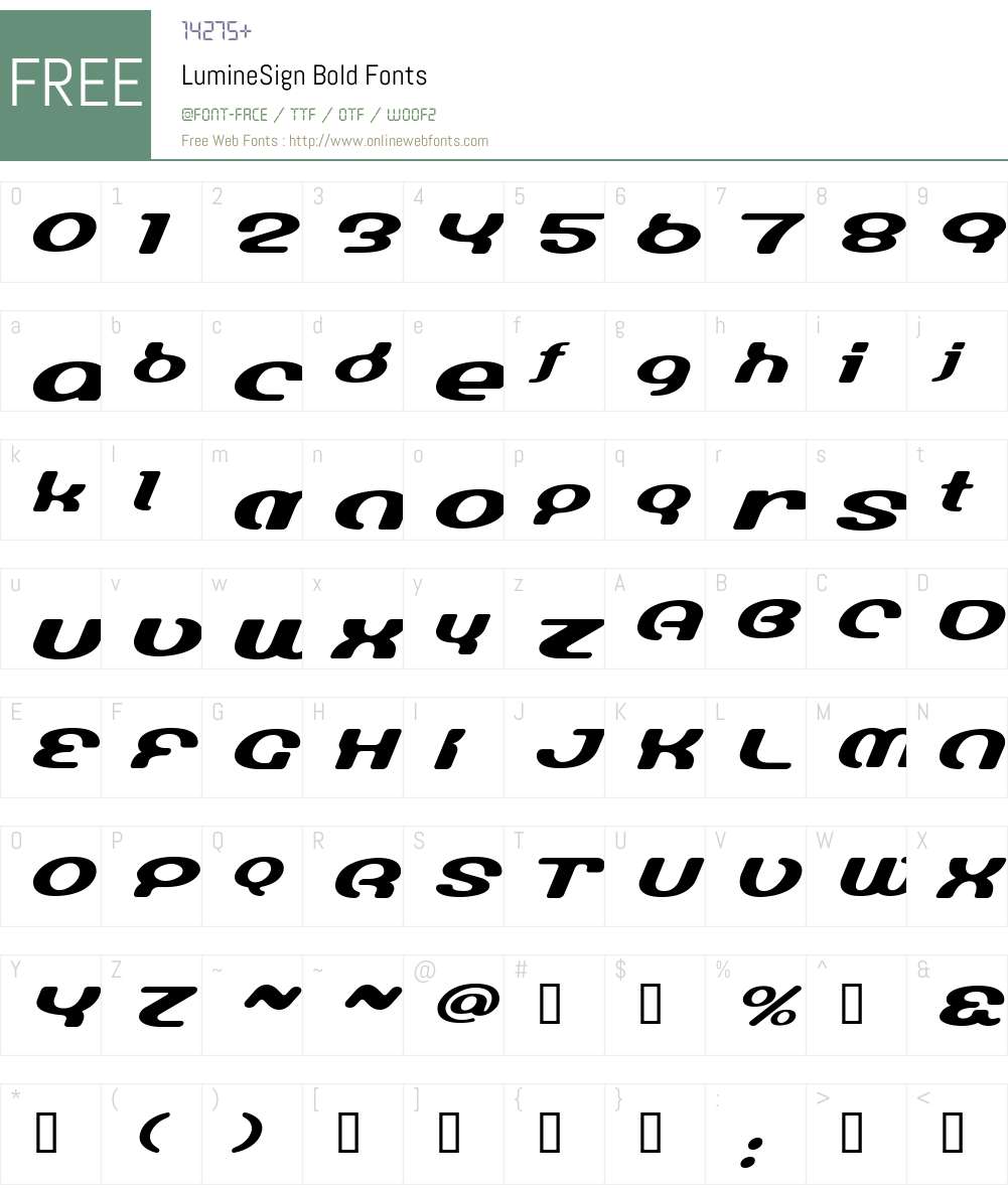 LumineSign Font Screenshots