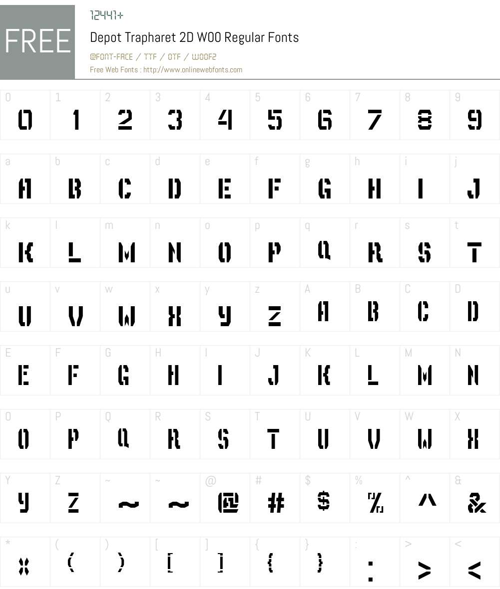 DepotTrapharet2DW00-Regular Font Screenshots