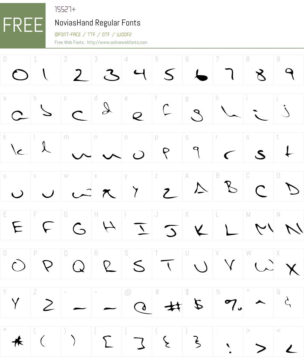 NoviasHand Font Screenshots