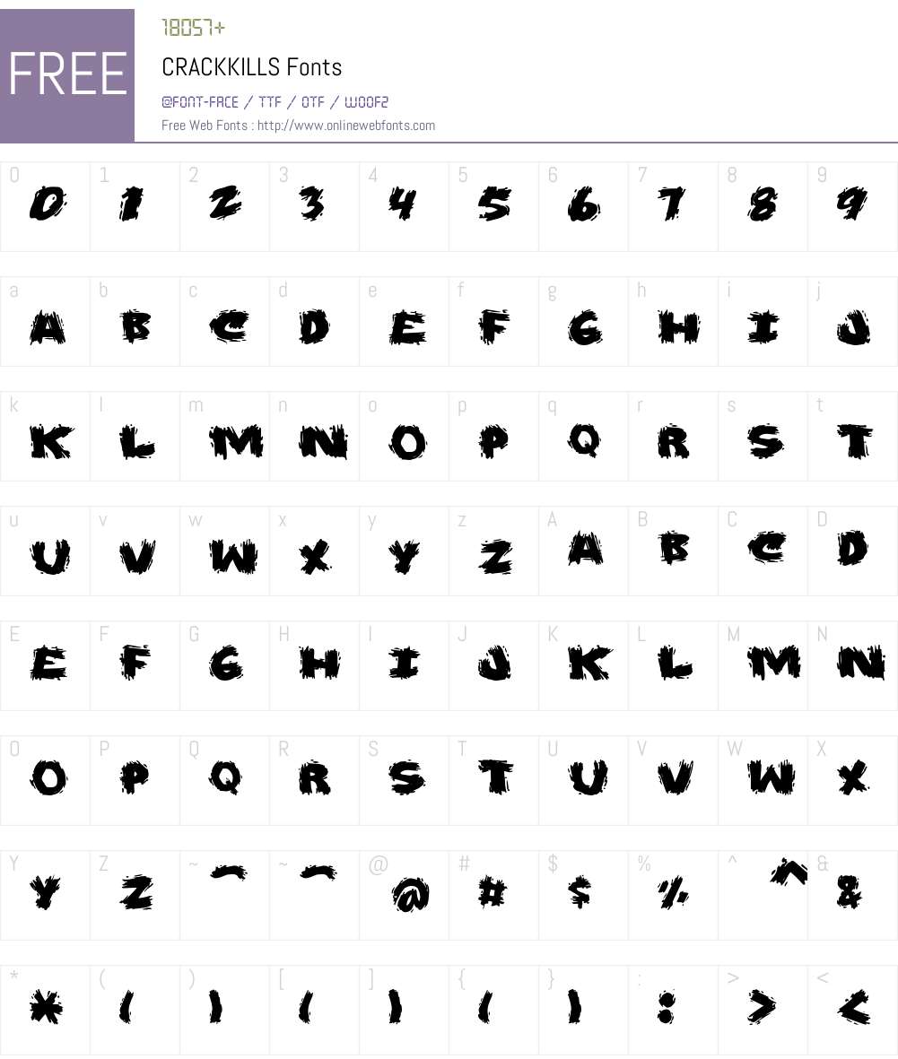 CRACKKILLS Font Screenshots