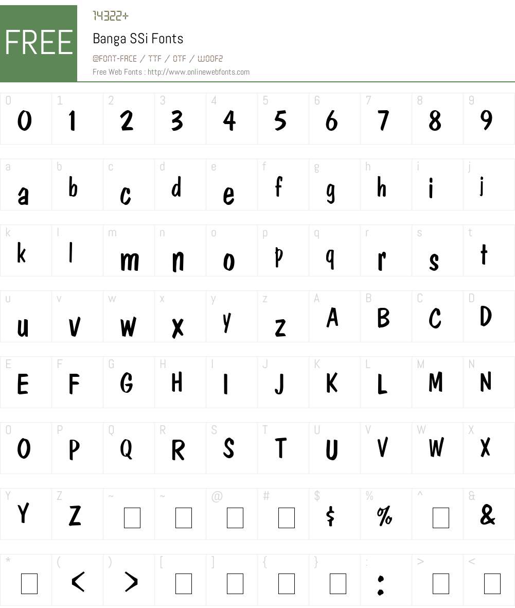 Banga SSi Font Screenshots