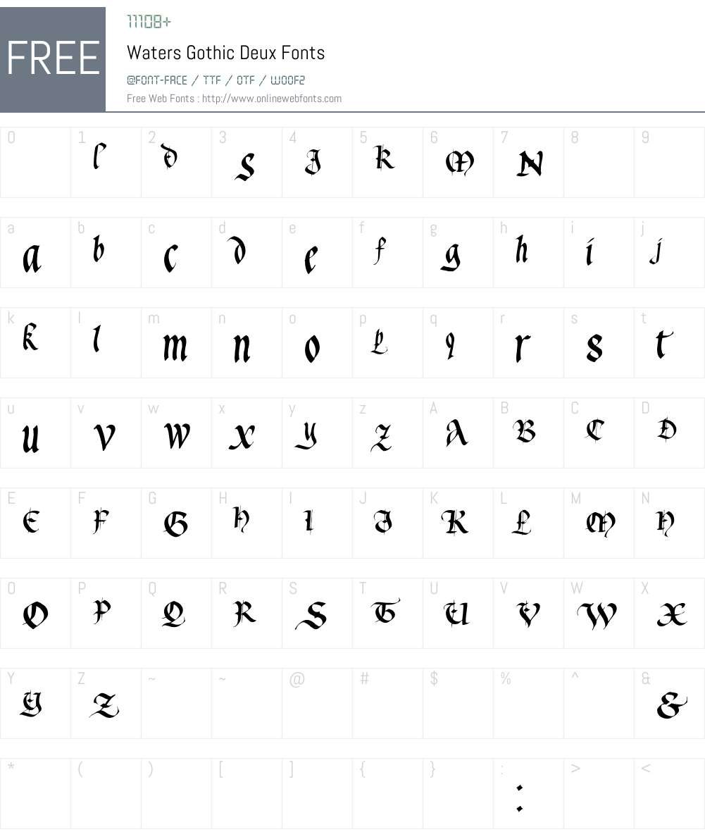 Waters Gothic Deux Font Screenshots