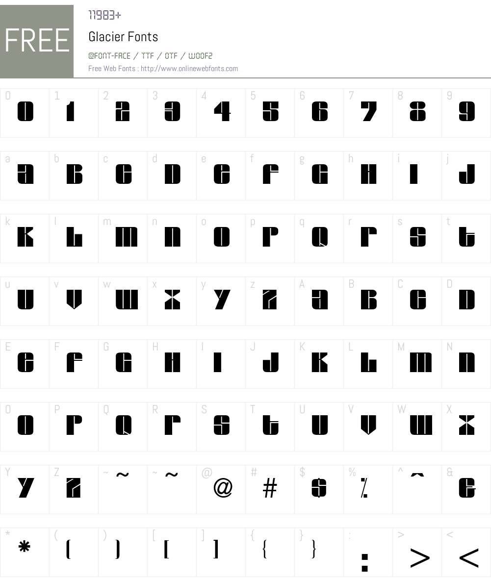 Glacier Font Screenshots
