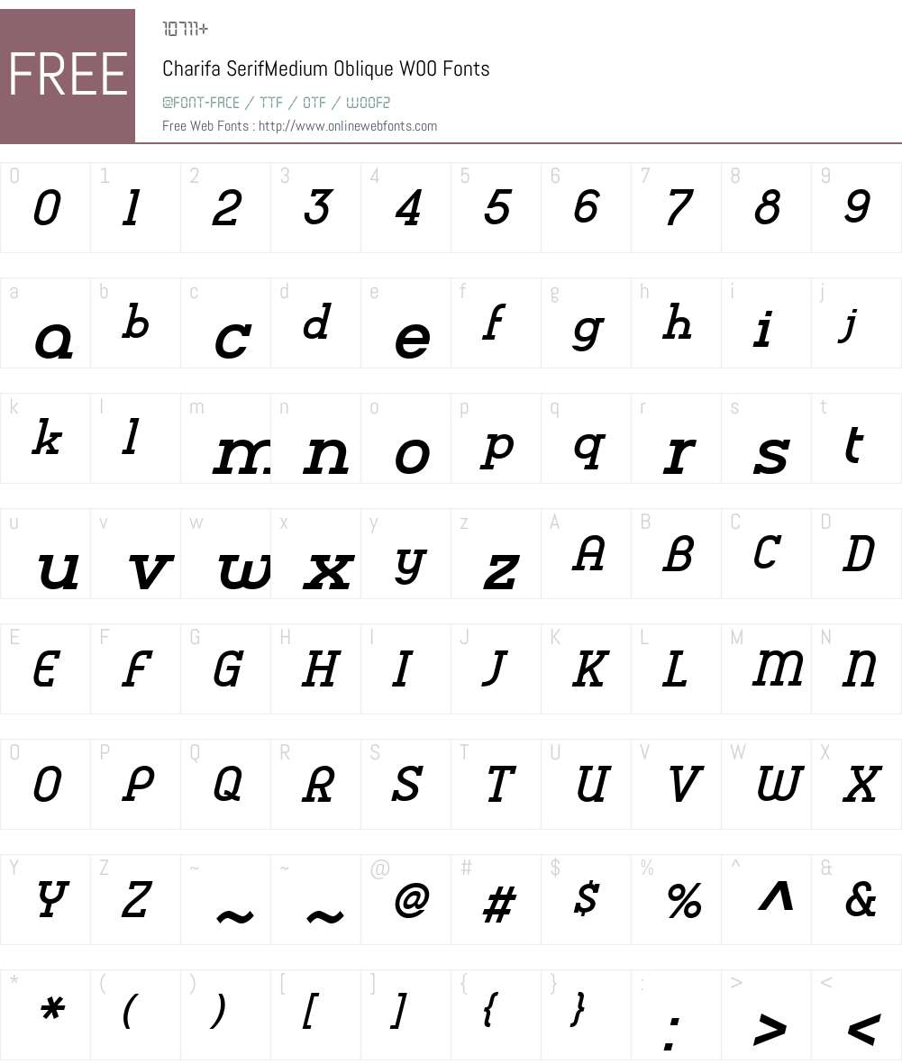 Charifa Serif Font Screenshots