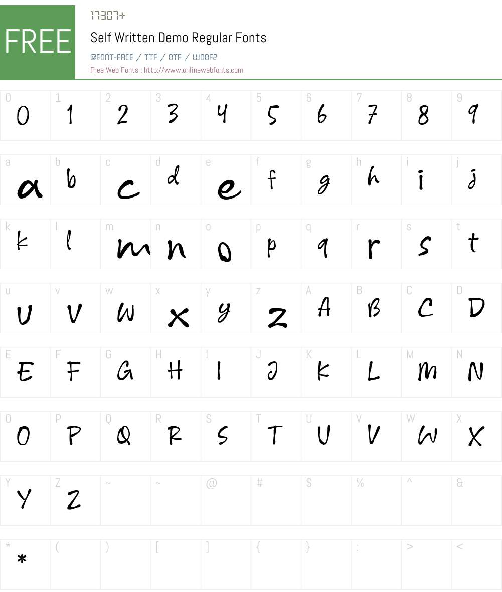 Self Written Demo 1.000 Fonts Free Download - OnlineWebFonts.COM