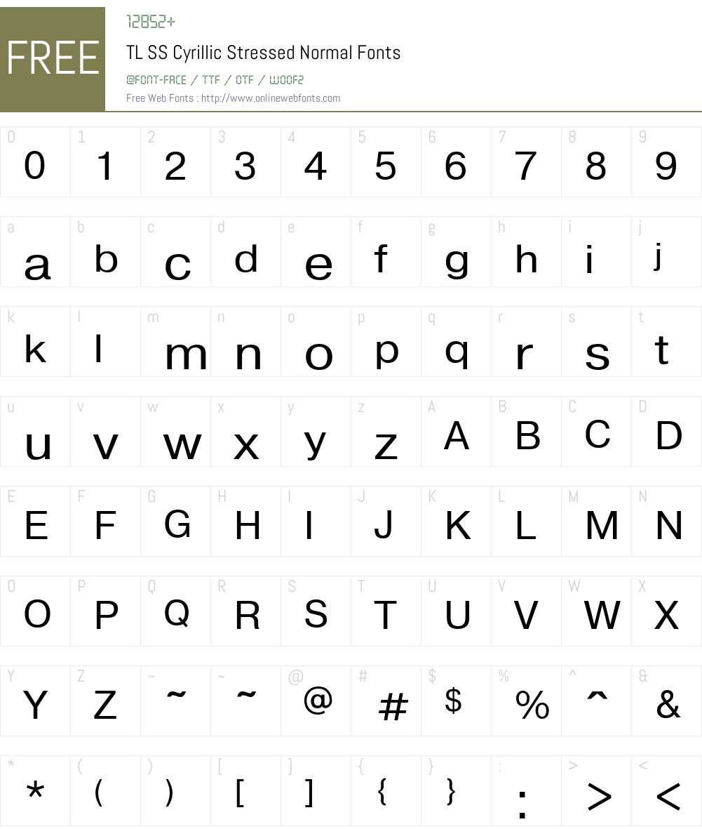 TL SS Cyrillic Stressed Font Screenshots