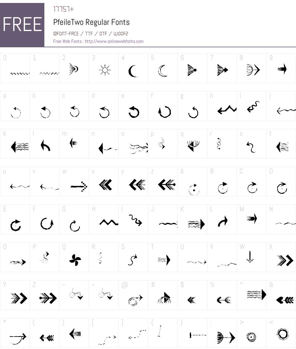PfeileTwo Font Screenshots