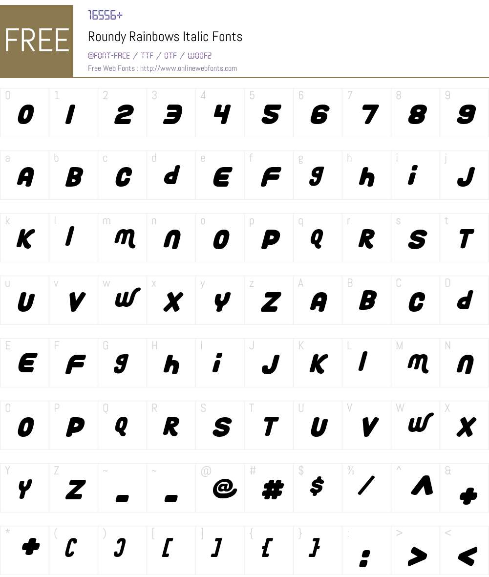 Roundy Rainbows Font Screenshots