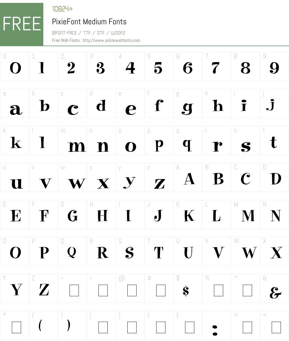 PixieFont Font Screenshots