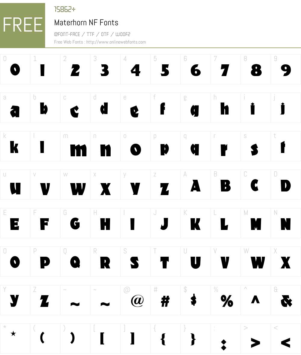 Materhorn NF Font Screenshots