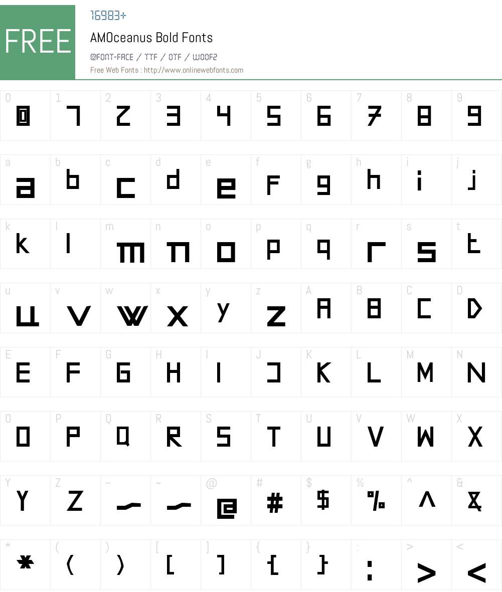AMOceanus Font Screenshots