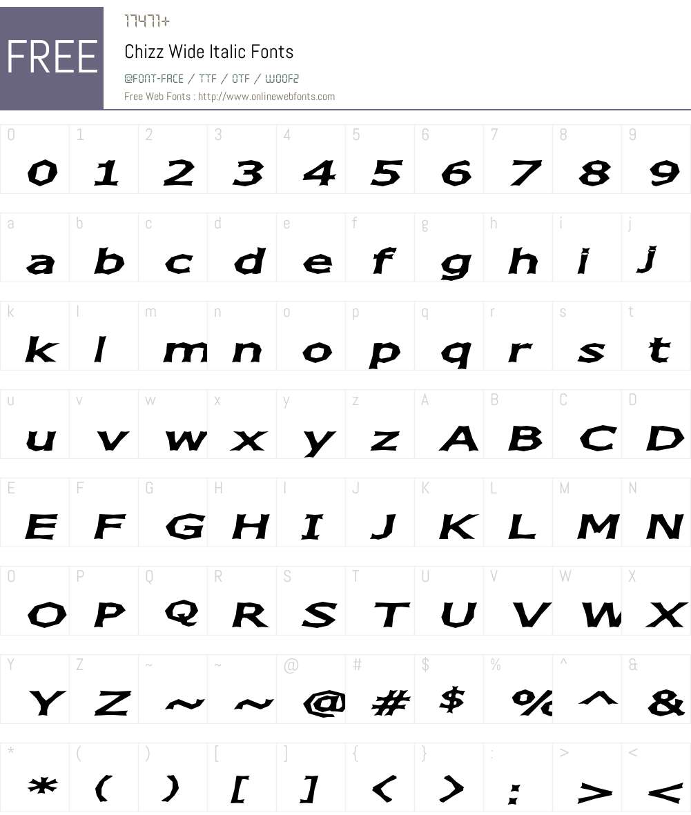 Chizz Wide Font Screenshots