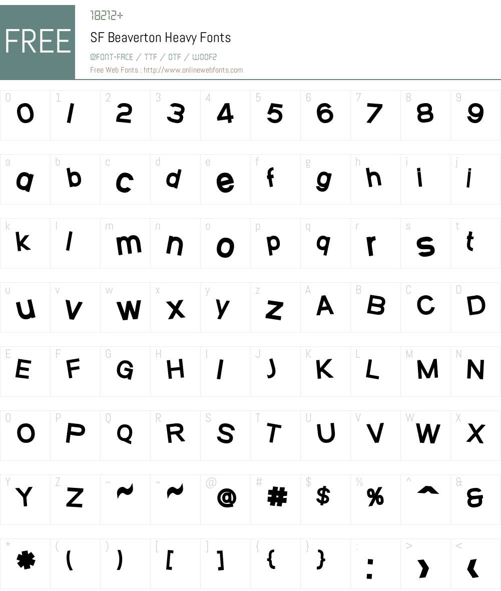 SF Beaverton Font Screenshots