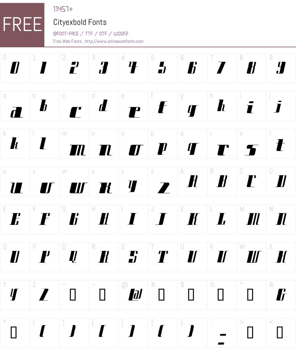 Cityexbold Font Screenshots