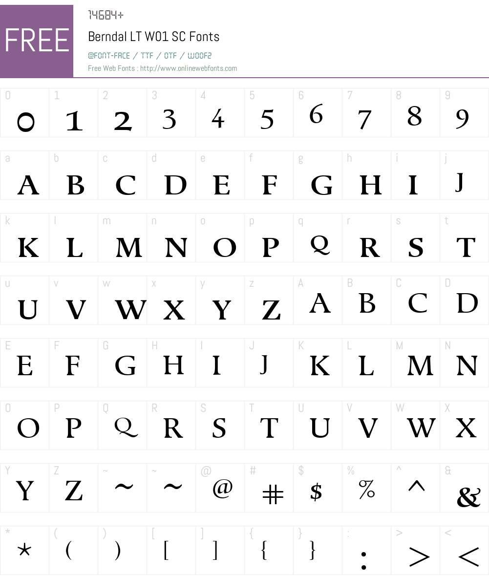 BerndalLTW01-SC Font Screenshots