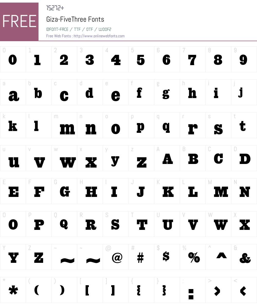 Giza Font Screenshots