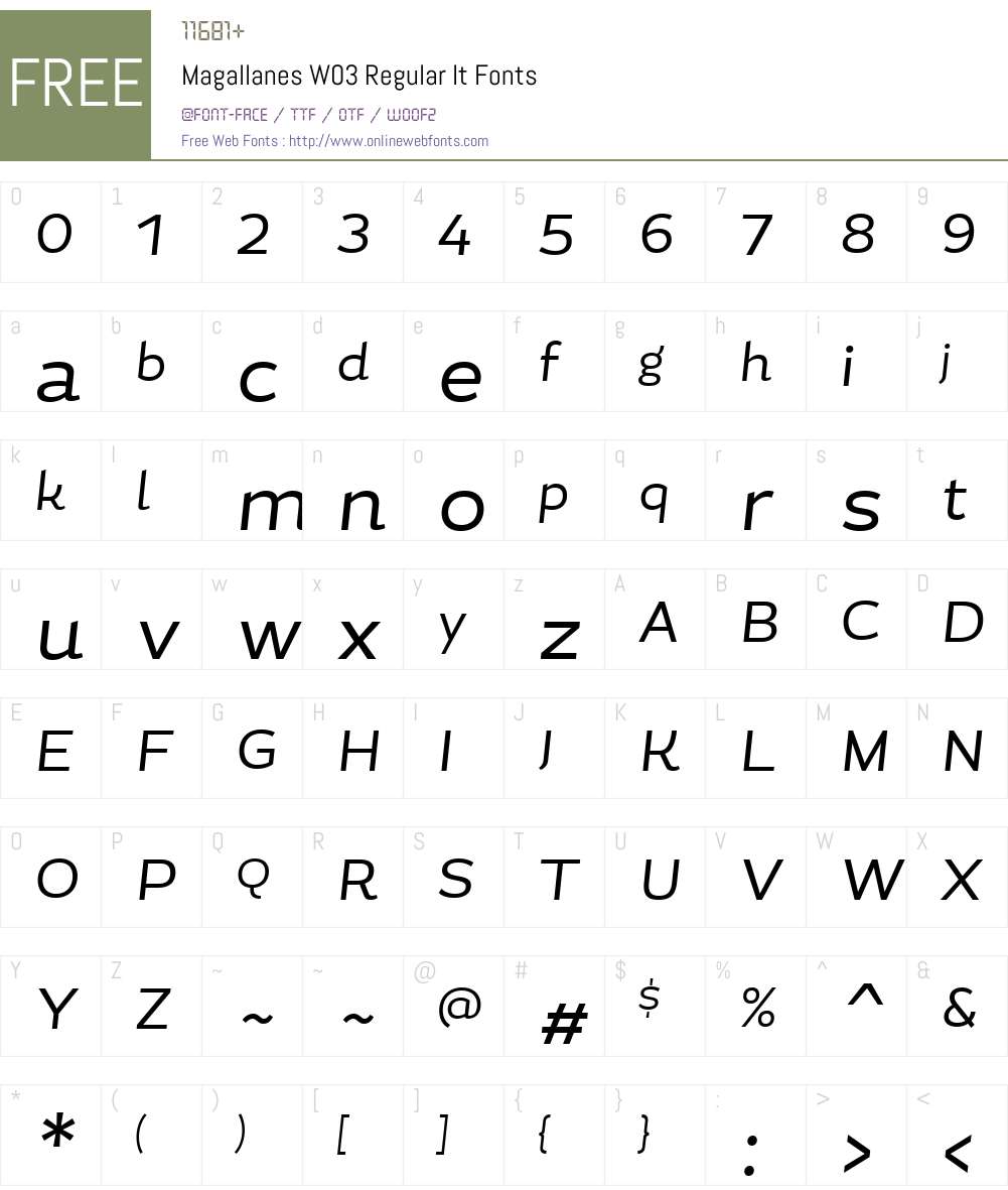 MagallanesW03-RegularIt Font Screenshots
