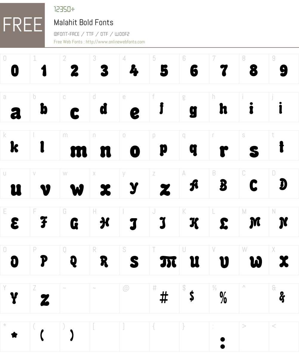Malahit Font Screenshots