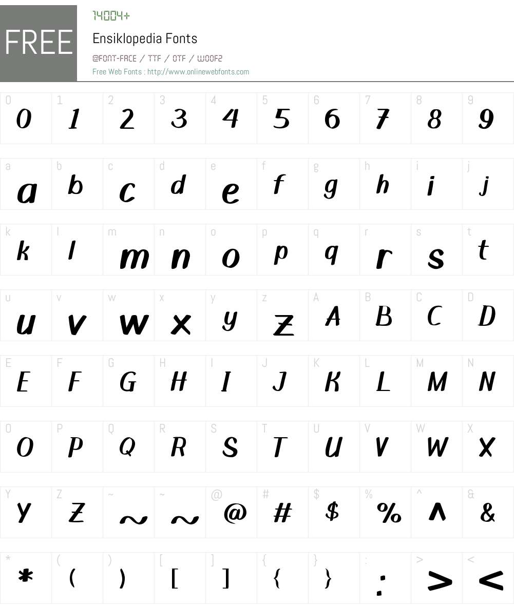 Ensiklopedia Font Screenshots