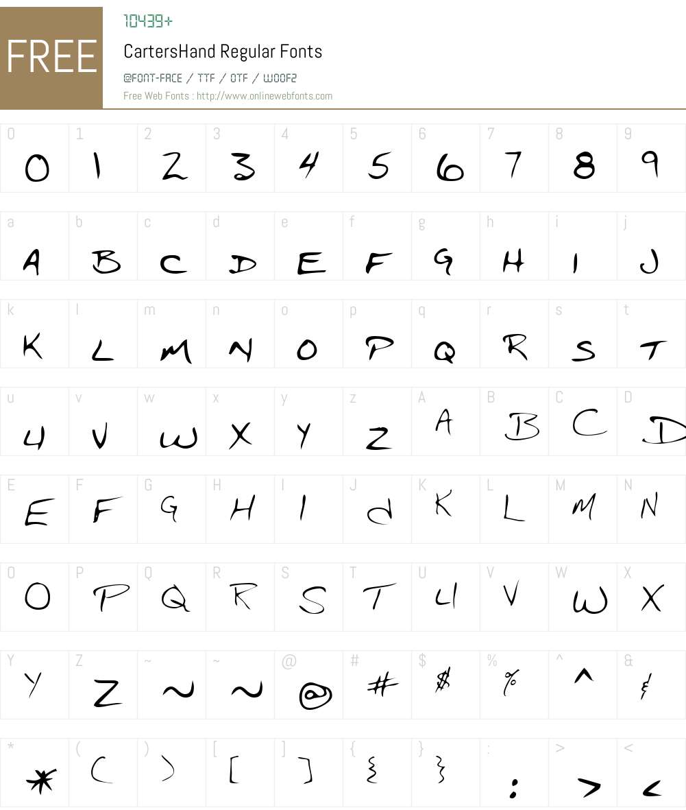 CartersHand Font Screenshots