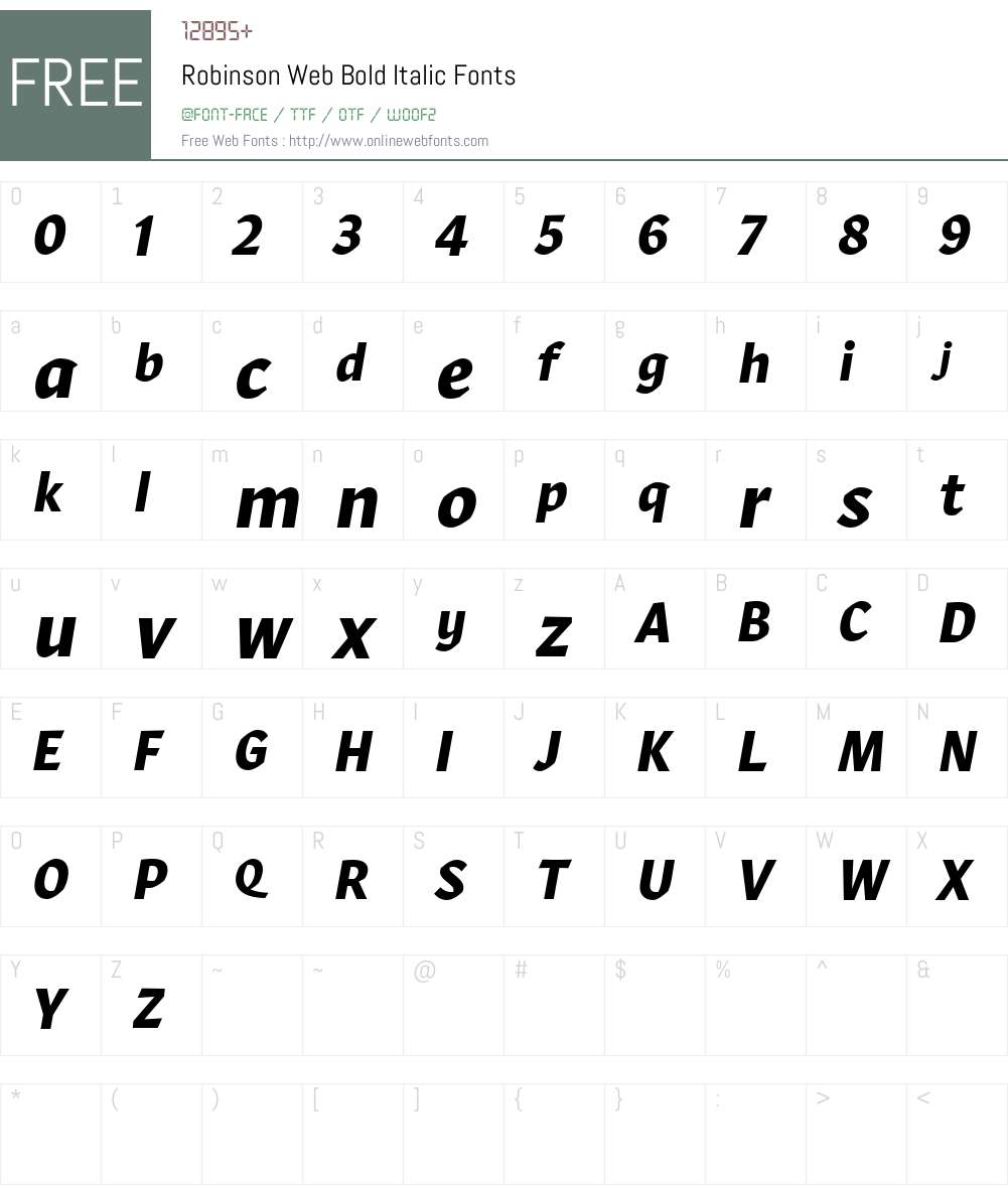 Robinson Web Bold Font Screenshots